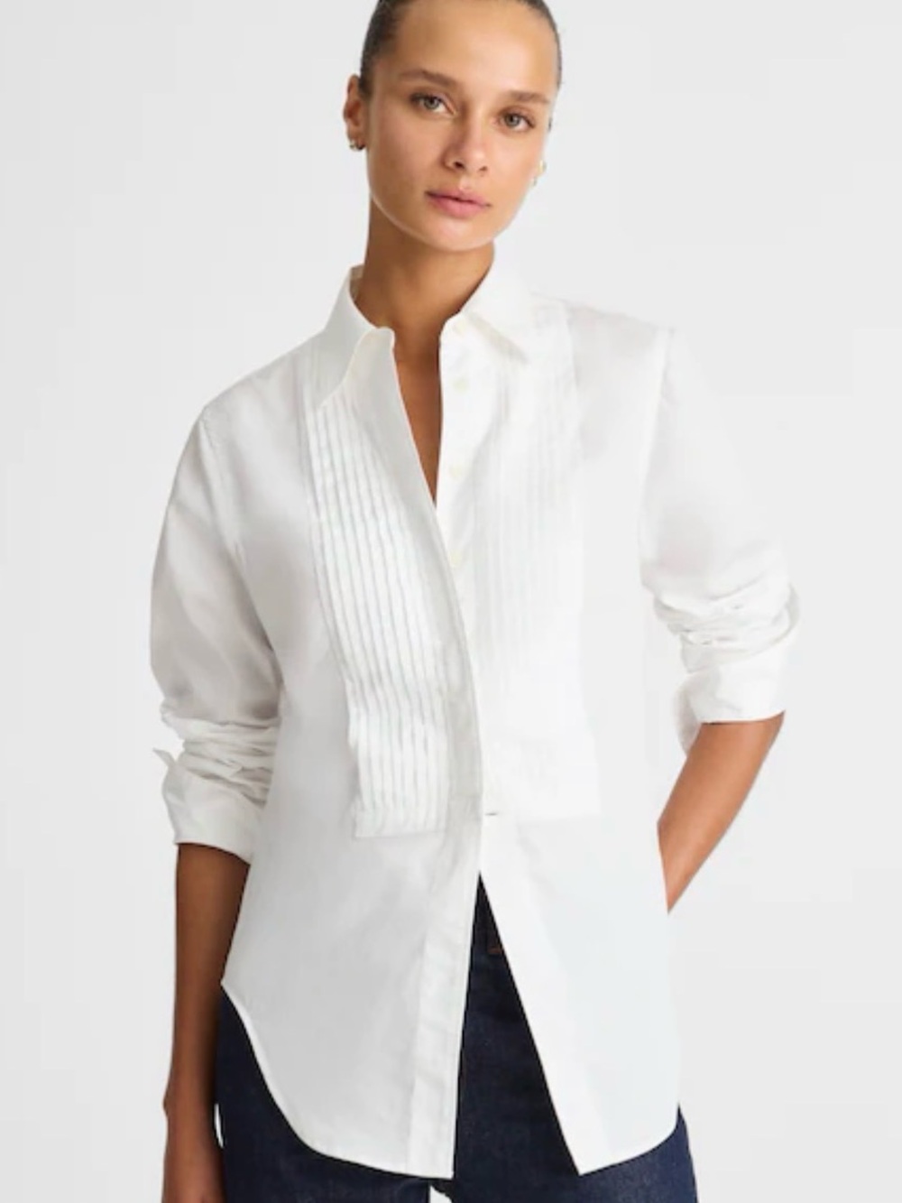 New! Madewell 100% Cotton Cutaway Tuxedo Shirt in Poplin.